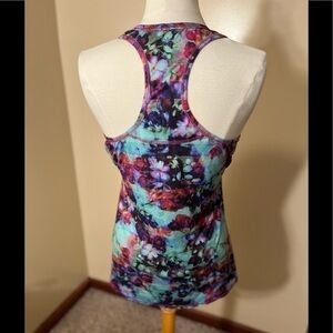 Athleta Floral Watercolor Razorback Top Sz M NWOT